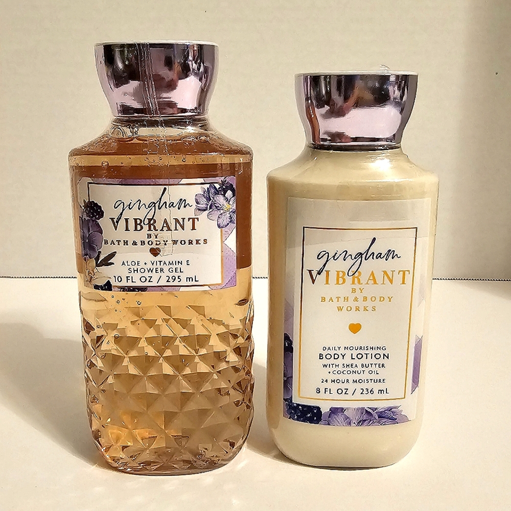 Bath & Body Works Gingham Vibrant Shower Gel & Lotion Set, NEW, SEALED, HTF